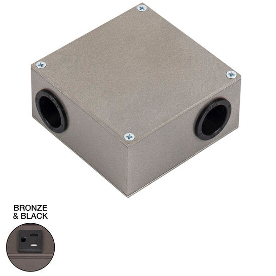Task Lighting TR-SQ-JB-P-BZ Square Junction Box for TR Series Angle Power Strip - Bronze Finish