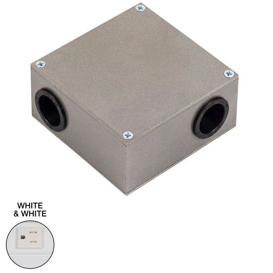 Task Lighting SQ-JB-P-WT Square Junction Box for APT Series Angled Power Strips - White Finish