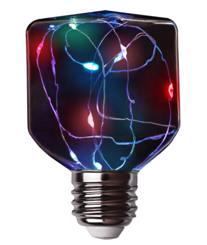 Feit Electric FY SQ RGB LED Medium Base E26 Clear Red Green and