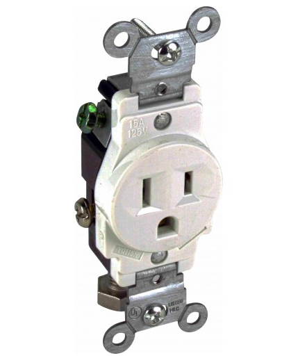 Orbit SR15-I 15A,125V Single Receptacle lvory Finish
