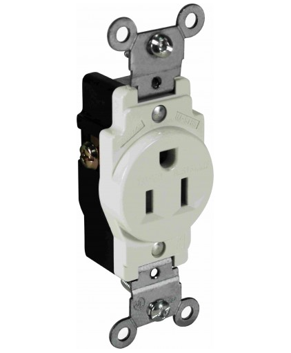 Orbit SR15-TR-W 15A Single Receptacle, Tamper Resistant White Finish