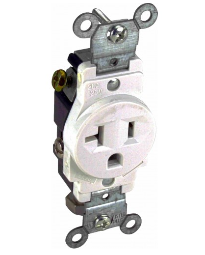 Orbit SR20-W 20A,125V Single Receptacle White Finish
