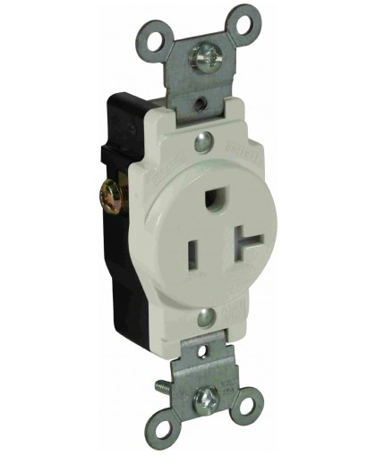Orbit SR20-TR-W 20A Single Receptacle, Tamper Resistant White Finish
