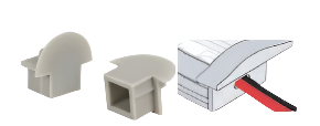 Task Lighting SR9-EC-KIT Light Grey End Caps For R Series And L-002XL Profiles