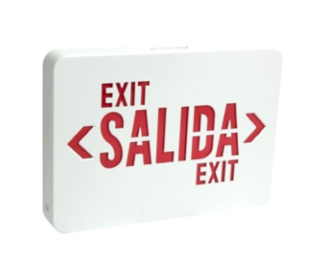 Orbit SSBL-R LED SALIDA EXIT SIGN BAT B-UP WHT HSG RED LETTERS