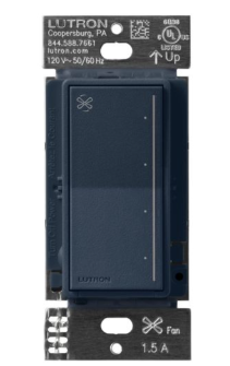 Lutron ST-FSQ-N-DE Sunnata Touch Fan Control, 4-Speed, 1.5A Paddle Fan, AC Motor, Single Pole, Neutral Required, Deep Sea Finish