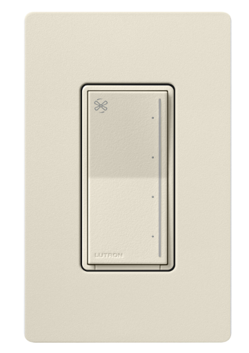 Lutron ST-FSQ-N-PM Sunnata Touch Fan Control, 4-Speed, 1.5A Paddle Fan, AC Motor, Single Pole, Neutral Required, Pumice Finish