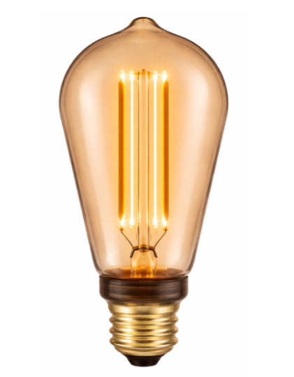 Westgate ST64-DECO-4W-27K-D-AMB LED Deco Filament ST64 Bulb, 120V, E26 Base, Watt 4W, Lumens 140lm, CCT 2700K