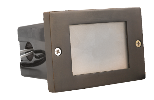 ABBA LIGHTING STB15-DB Heavy Duty Cast Brass Sleek Recessed Step Light, Dark Brass Finish