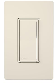 Lutron STCL-153M-LA Dimmable LED/CFL or 600W Incandescent/Halogen Multi Location Touch LED Dimmer with On/Off Paddle Switch, Light Almond Finish