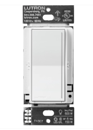 Lutron STCL-153MH-WH Sunnata Led+ Touch Dimmer - White Finish