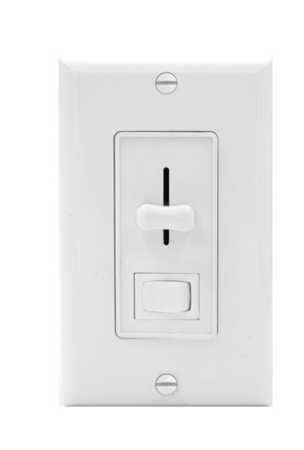 Cyber Tech Lighting SW-DMWK-023LED/WH Snap Switch With Slide Dimmer with Cover Plate, White