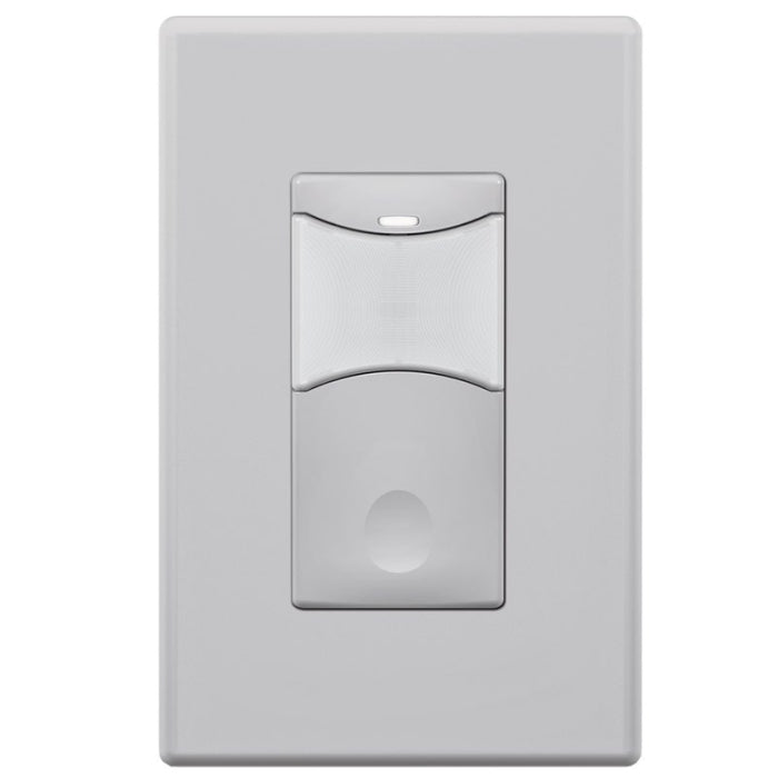 SensorWorx SWX-133-GY Wall Switch Sensor - Dual Tech + Daylight Detection - 1-Pole - Manual On - 120-277V - Gray Finish