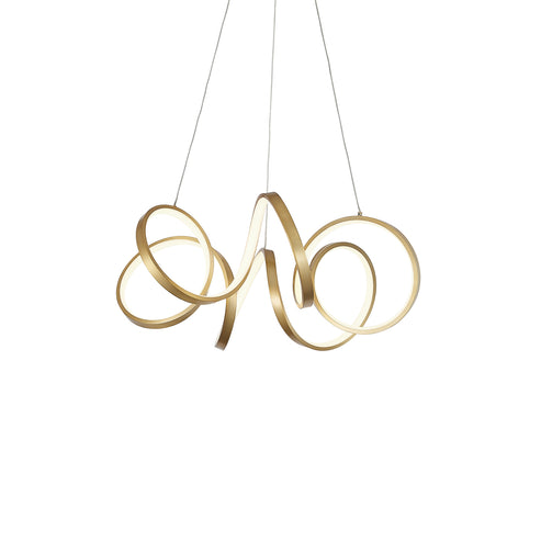 Kuzco Lighting CH93824-AN-UNV Synergy 24-in Chandelier Ceiling Light - CCT: 3000K - Finish: Antique Brass