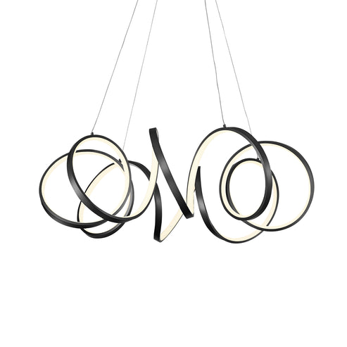 Kuzco Lighting CH93834-BK-UNV-010 Synergy 34-in Chandelier Ceiling Light - CCT: 3000K - Finish: Black