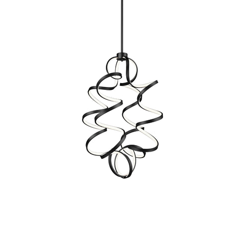 Kuzco Lighting CH93934-BK-UNV-010 Synergy 34-in Chandelier Ceiling Light - CCT: 3000K - Finish: Black