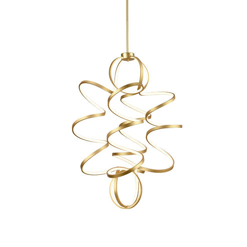 Kuzco Lighting CH93941-AN-UNV-010 Synergy 41-in Chandelier Ceiling Light - CCT: 3000K - Finish: Antique Brass