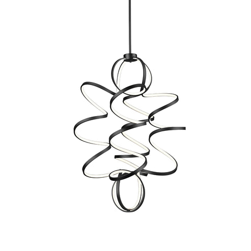 Kuzco Lighting CH93941-BK-UNV-010 Synergy 41-in Chandelier Ceiling Light - CCT: 3000K - Finish: Black
