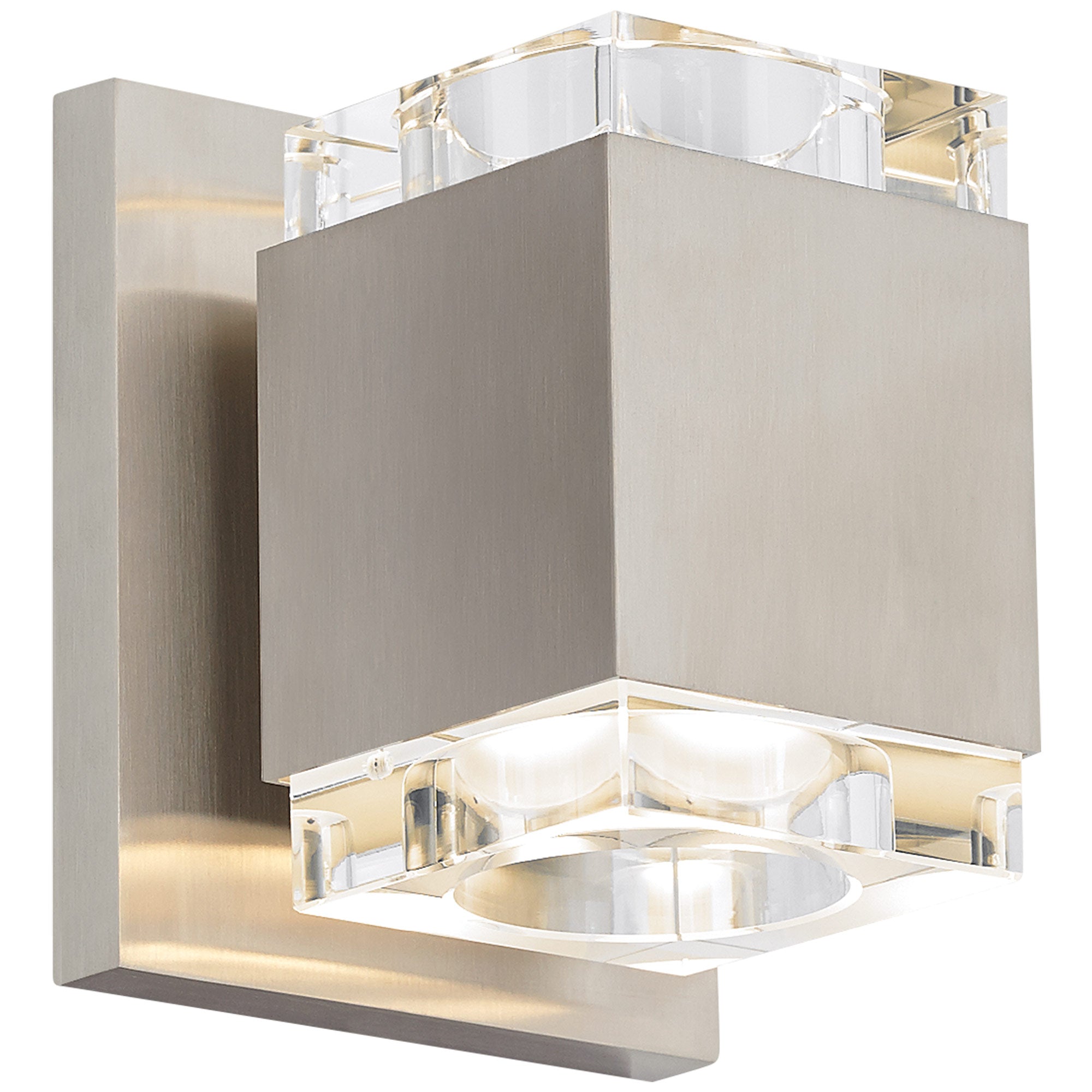 Visual Comfort Architectural 700WSVOTSCS-LED930 Modern 5" Voto Square LED Outdoor Wall Light - 120V - CCT : 3000K - Finish: Satin Nickel