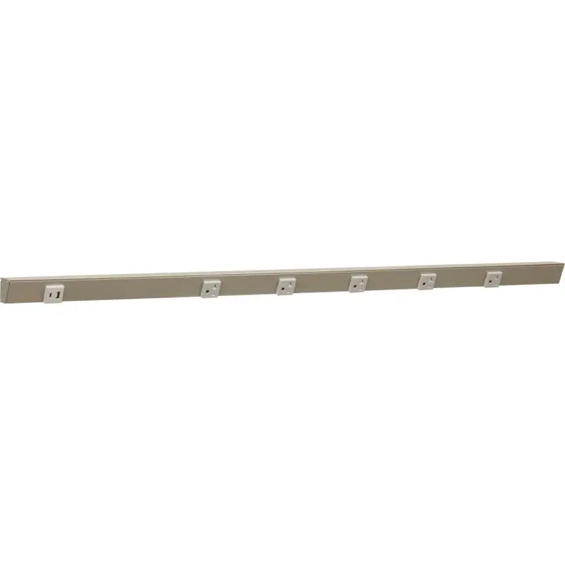 Task Lighting APTUL42-6GSN 42" Slim Angled Power Strip - Right Wire Entry - 5 Grey Receptacle - Left Side USB-A/C - 120V - Finish: Satin Nickel