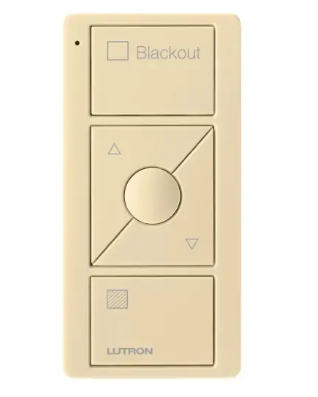 Lutron PJ2-3BRL-GIV-S03 Original 3-Button Pico Smart Remote with Raise/Lower and Preset, Shade Icons and Text ("Blackout"), Ivory