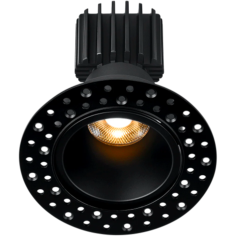 Lotus LED Lights L3F-RDI-BK-LB36-3K98 Tangra 3" Fixed Round Deep Regressed Invisible Black Trim, Black Lens, Beam Angle 36°, Color Temperature 30K, CRI98