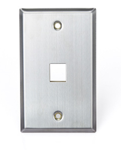 Leviton 43080-1S1 QUICKPORT Wallplate, Single-Gang, 1-Port, Stainless Steel Finish