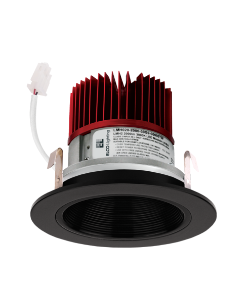 Elco Lighting E414C1627BB2 Ceiling Light Engine with Baffle Trim - 1600 Lumens - CCT: 2700K - Beam Angle: 60º - Finish: All Black