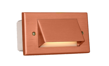 Focus Industries SL021LL12BRS 3W OMNI Super Saver LED Stamped Brass 1 Louver Step Light - Wattage: 3W - Lumens: 300 lm - Material: Brass - Finish: Brass Unfinished