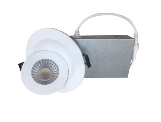 6" LED Floating Gimbal Canless LED Recessed Downlight 5-CCT Selectable and 1000 Lumens White Finish