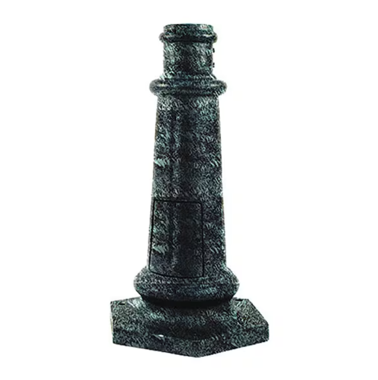 Dabmar BS350-VG Contemporary Verde Green Outdoor Surface Mounted Base for 3" Round Post