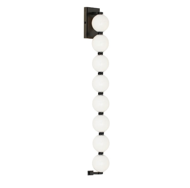Visual Comfort Architectural SLWS22830BZ Modern 28" Perle Milk Glass LED Wall Sconce Light - 120V - CCT: 3000K - Finish: Dark Bronze