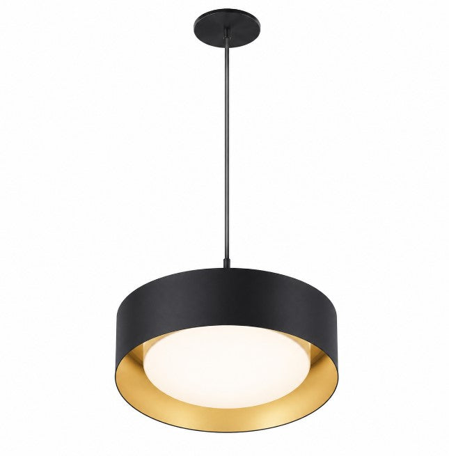 ET2 Contemporary Lighting E51011-BKGLD Echo 13" LED Pendant Ceiling Light - Color Temperature: 5CCT Selectable - Finish: Black/Gold