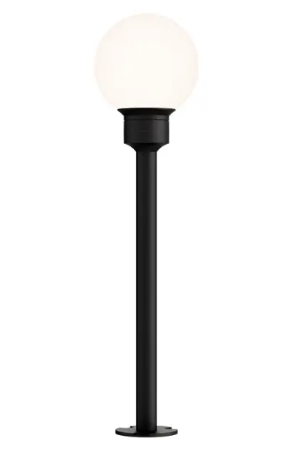 ET2 Contemporary Lighting E41452-61BK Alumilux Landscape LED Globe Light with 16" Pole, Color Temperature 3000K, Voltage 12V, Black Finish
