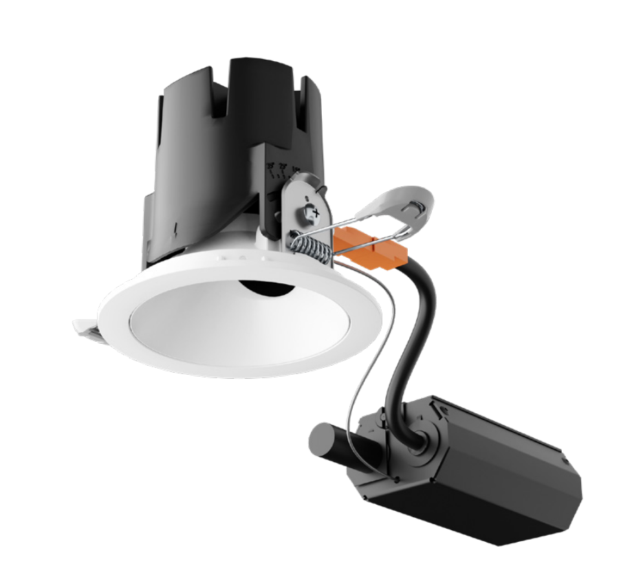 Visual Comfort Architectural ENCL2RRL-L12935WN-B Entra CL 2" 12W LED Round Flangeless Wall Wash Remodel Downlight Black Reflector 3500K