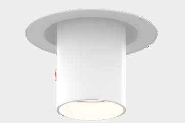Eurofase Lighting TGO1RT02PD1540 15W LED Round Pulldown Light 4000K with Trim White Finish