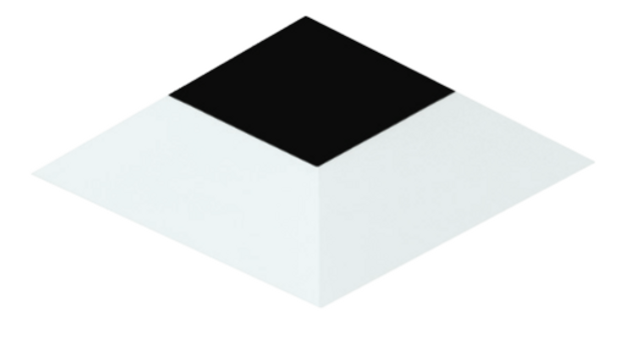 Visual Comfort Architectural E3SLB-OS Element 3" Square Trim – No Lens – Bevel Style – Satin Nickel Finish – Flangeless Ceiling Appearance