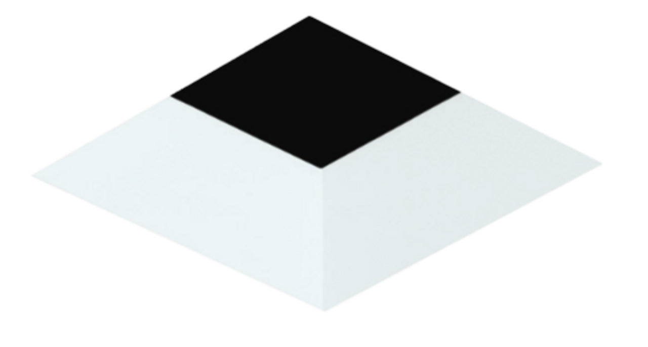 Visual Comfort Architectural E3SLF-LB Element 3" Square Flangeless Flat Trim - Black Finish, Lensed