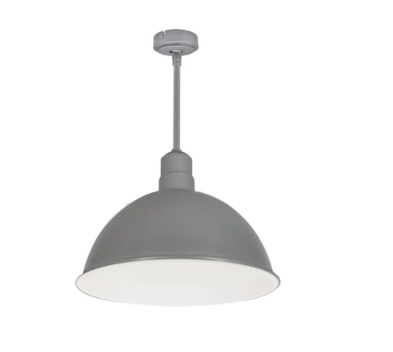 Nora Lighting NRLM-16ST2530GMWLE4/36 16" RLM 36" Stem Mounted LED Shade - 27 Watt - 3000K Color Temp. - 2500 Lumens - 0-10V/Triac/ELV - Gun Metal Outer / White Inner