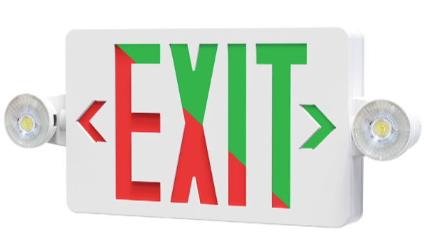 Westgate XTU-RG-2C-UNIV 2-Circuit Selectable Red/Green Exit Sign - Single-Double Face - Voltage: 120-277V - Finish: White