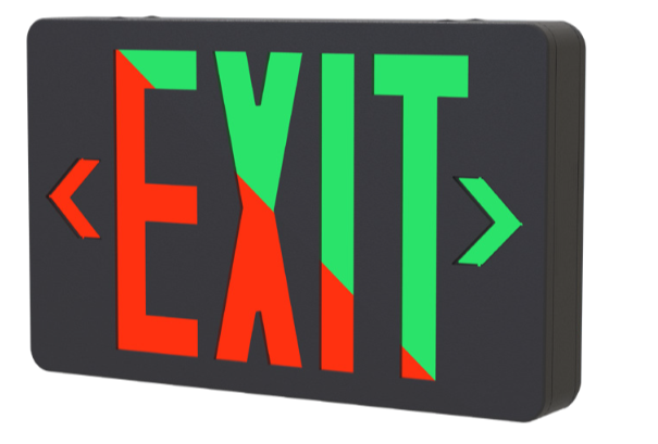 Westgate XTU-RG-2C-UNIV-BK 2-Circuit Selectable Red/Green Exit Sign - Single-Double Face - Voltage: 120-277V - Finish: Black