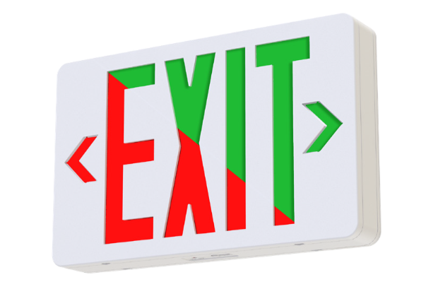 Westgate XTU-RG-EM-SDT Self-Diagnostic-Test Selectable Red/Green Exit Sign - Single-Double Face - Voltage: 120-277V - Finish: White
