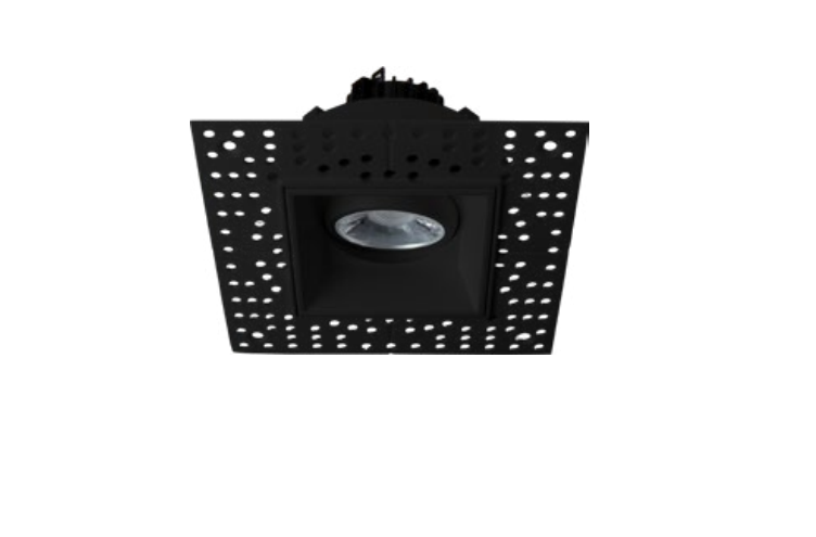 3" LED Square Trimless Canless Gimbal Downlight 5 CCT Selectable Black Finish