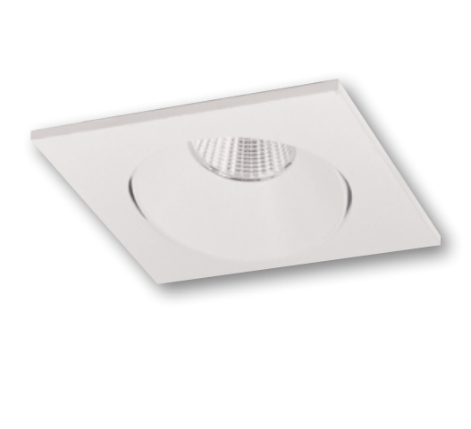 Nora Lighting NPRLV-4SC40XWW 4" Pearl 12V LED Square Adjustable Cone Retrofit, 1200lm, 11W, 4000K, 90+ CRI, White Reflector White Flange