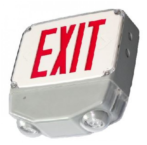 LED Exit Sign Emergency Light Combo with Red Letters