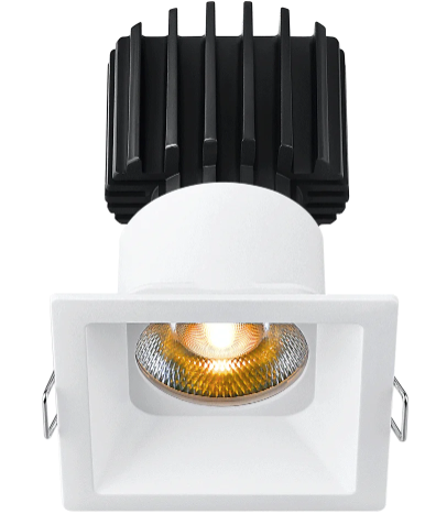 Lotus LED Lights L3F-SRT-WH-RS36-5C98 Tangra 3" Fixed Square Recessed Thin White Trim, Reflector Semi Frosted Glass, Beam Angle 36°, Multi-Color Temperature, CRI98