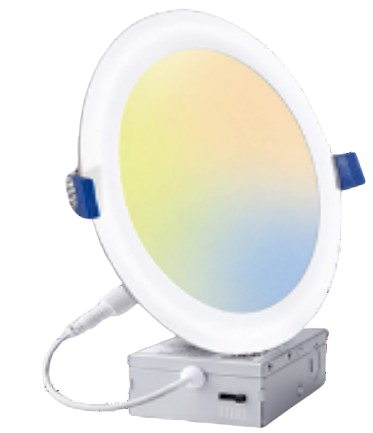Lighting Spot 26 LS-CS-6R-12W-5CCT 6 Inch Round Selectable 5CCT Flat Lens Canless LED · 1000lm / 12W · Selectable 2700K, 3000K, 3500K, 4000K or 5000K