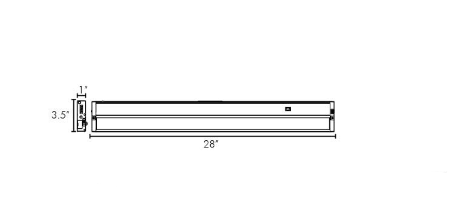 Core Lighting ULS28-WH-UNV 120-277V 28 Inches Switchable CCT Undercabinet LED Fixture - 12W - White - UNV
