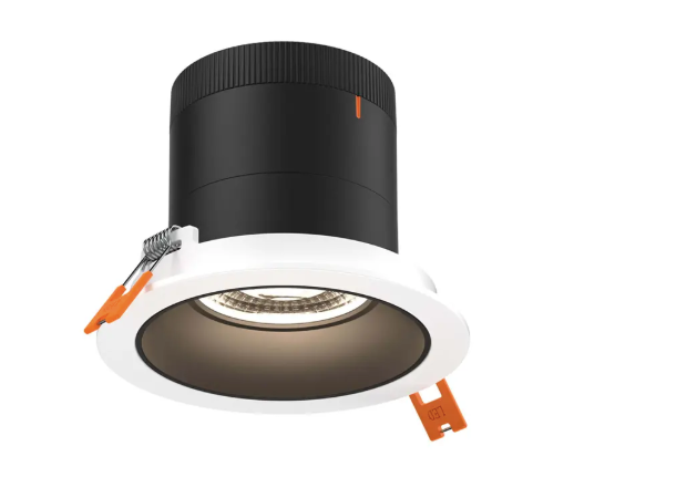 Dals Lighting RC03-CC-35-RGBK-TWH Versa 3" LED Recessed Downlight, Selectable Wattage 8W,10W,12W, Multi-Color Temperature, 1,000 Lumens, 35° Beam Angle, Voltage 120-347V, Black Reflector with White Trim