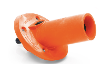 Leviton 23R23-SO 23 Series Panel Mount Receptacle, Male, 690A Max, 600V 30 Degree Angle, 1.125", Threaded Stud Termination, 250-777 MCM Cable Range, Orange Finish